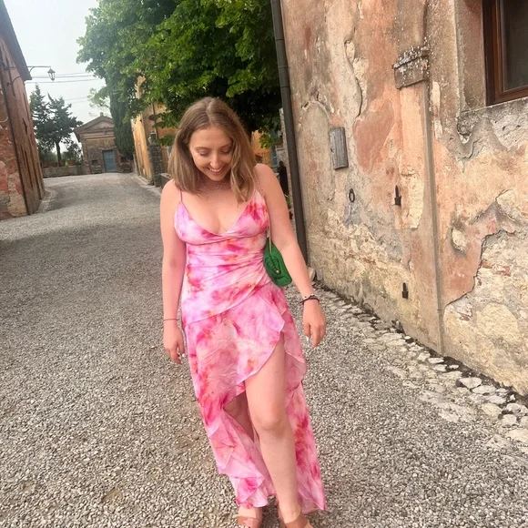 Bardot Pink Asymmetrical Dress - Picture 2 of 3